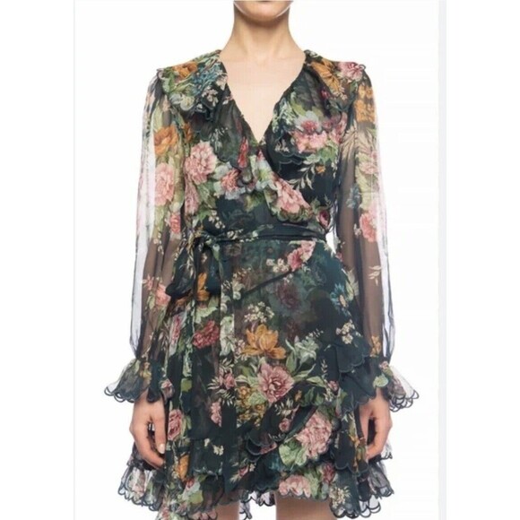 NWOT Zimmermann Wavelength Silk Dress Size Au0